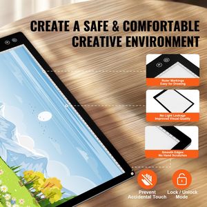 Tablero de Luz LED A2 con 6 Niveles de Brillo Ajustable, Recargable, para Dibujar con Diamantes, Caja de Luz para Pinturas de Diamantes - Product Image 6