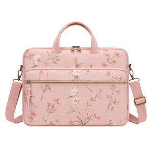 Sac pour ordinateur portable en toile pour femmes, sac de voyage unisexe, sacoche en toile durable avec plusieurs compartiments et poches - Product Image 1