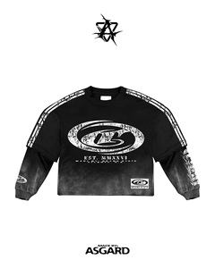 Ensemble haut court à manches superposées et pantalon large noir Cash Drip Status |   Ensemble streetwear surdimensionné, fabricant OEM de marques privées - Product Image 3
