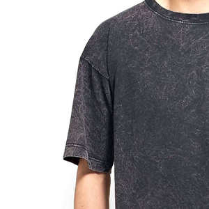 T-shirt surdimensionné personnalisé en coton épais 100% pour homme, style streetwear, effet délavé vintage et stone wash, avec poche, vente en gros - Product Image 5