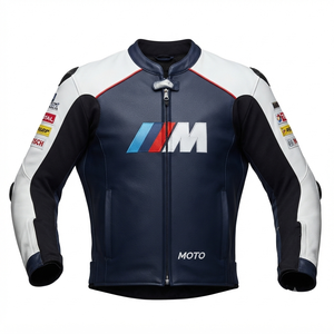 Men’s Cowhide Leather <b>Racing</b> <b>Jacket</b>/Chaqueta MotoCP Style CE Level 2 Armor Motorcycle Track Riding Protective Gear CE - Product Image 1