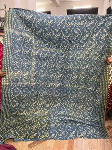 Premium Cotton Kantha <b>Quilt</b> <b>Throw</b> Blanket – Handmade Reversible Bedspread with Intricate Kantha Stitching for Cozy Home Décor - Product Image 2