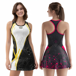 Racer-<b>Back</b> Volleyball Team Wear Dress Tops Women Customized Sublimation Tennis Dresses Tops Sleeveless Volleyball Dress - Product Image 1