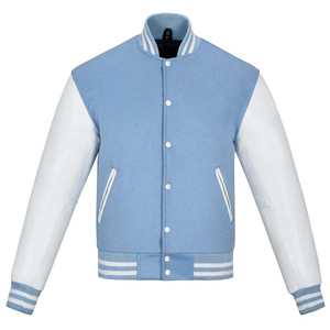 Chaqueta Varsity Casual de Invierno para Hombre, con Cuello Alto, Tejido de Lana, Estilo Letterman, con Bolsillos en las Mangas - Product Image 1
