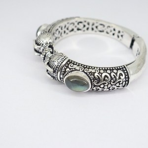 Handmade Labradorite <b>Bangle</b> Adjustable 925 Sterling <b>Silver</b> <b>Bracelet</b> Gemstone Jewelry Gift For Women Elegant Design - Product Image 5