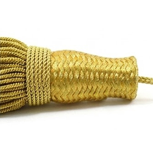 Gold Bullion Decorative Tassels 100% Polyester Fringe Trim Bullion Wire Tassels For Ceremonial <b>Accessories</b> - Product Image 3