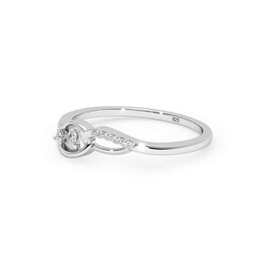 Anillo Minimalista con Diseño de Hoja y Diamante Natural en Plata de Ley 925 |   Anillo Elegante para Uso Diario para Mujer - Product Image 5