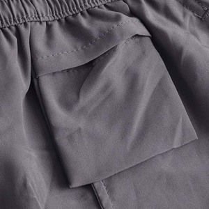 Shorts décontractés pour hommes, gris uni, à séchage rapide, avec cordon de serrage, taille mi-haute, en polyester tricoté - Product Image 5