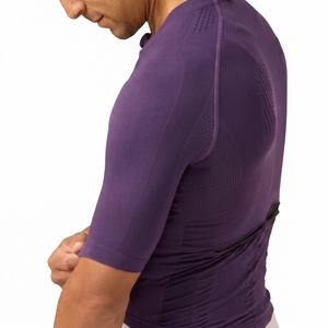 <b>Men's</b> Purple Short <b>Sleeve</b> <b>Cycling</b> <b>Jersey</b> Sweat-Wicking Breathable Quick Dry Seamless Sportswear Top - Product Image 4