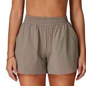 Shorts de Mujer Tejidos en Verde Menta, Cintura Alta, Transpirables, Cintura Elástica, Estilo Casual Deportivo, Corte Regular, Color Sólido - Product Image 6