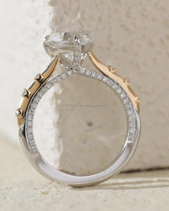 Anillo personalizable de diamante de laboratorio de oro amarillo blanco de 10K, 14K, 18K, certificado IGI, anillo de compromiso de diamante cultivado en laboratorio de joyería CVD - Product Image 3