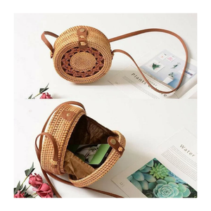 Sac fourre-tout en rotin naturel tressé fait main, sac à main écologique et durable, sac de courses, fabricant OEM ODM sur mesure - Product Image 3