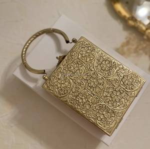 Bolsos de Noche de Lujo con Cadena de Metal Larga y Diamantes para Mujer, Bolsos de Mano de Fiesta de Moda de la India - Product Image 1