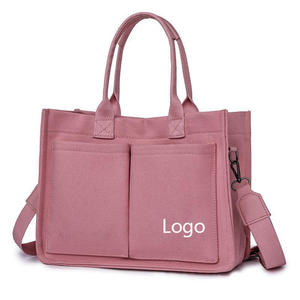 Bolsa de Mano Grande de Lona de Color Sólido con Logotipo Personalizado de Moda BAGNEX, con Bolsillos, Cierre de Cremallera, para Laptop, Compras, al Hombro - Product Image 6