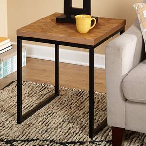 Exclusiva Mesa Auxiliar de Hierro con Tapa de Madera para Espacios de Vida de Lujo con Superficie de Madera Acabada a Mano - Product Image 5