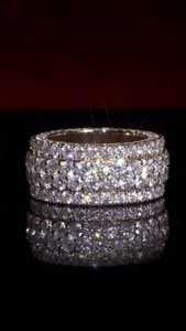 Custom Lab Grown Diamond Eternity <b>Ring</b> 925 <b>Silver</b> 10K 14K 18K Gold Four Row Large Round Iced Out <b>Men</b> Wedding Band Wholesale B2B - Product Image 4
