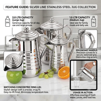 Carafe à eau chaude et froide, jus et boissons, grande capacité, en acier inoxydable, finition miroir, écologique