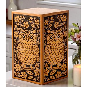Custom Logo Wooden Urn for Funeral Homes Wholesale Vintage Style Wooden Cremation Urn by AYAANS - Product Image 1