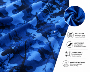 Custom Men's Blue Camo Gym Tank Top Sublimation Fitness Stringer Vest Bodybuilding Sleeveless Workout Training Sports Apparel - Product Image 5