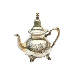 Industry Trending Customizable Vintage Silver Turkish Coffee Pot With Gold Handle Round Percolator Coffee & Tea Tool - Product Image 4
