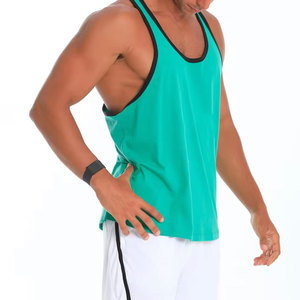 Débardeur sans manches vert pour homme Econex Sports, col rond, tricoté, 100% polyester, couleur unie, séchage rapide, respirant, décontracté, sportif - Product Image 2