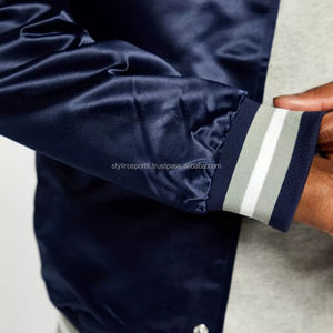 Hot Sale Custom Made Men's <b>Light</b> Weight Satin Letterman Bomber <b>Jacket</b> Casual School Baseball <b>Jackets</b> - Product Image 5