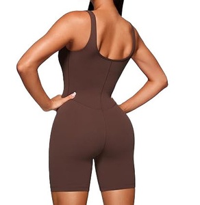 Combinaison de yoga dos nu pour femme, justaucorps de sport sans couture, sans manches, à bretelles réglables, extensible, sexy, pour l'été - Product Image 4