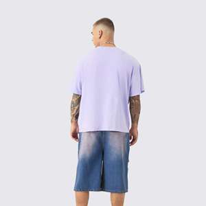 เสื้อยืด OEM ODM สกรีนโลโก้ตามสั่ง ผ้าฝ้าย 100% เสื้อยืดผู้ชาย 250 GSM ผ้าฝ้ายหนา ระบายอากาศได้ดี เสื้อยืดสกรีนลายแบบยูนิเซ็กซ์ - Product Image 4