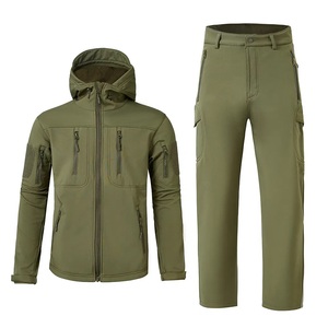 Conjunto de Ropa de Invierno al por Mayor 6XL, Chaqueta con Capucha de Tejido Softshell, Pantalones Cargo, Traje Impermeable, Uniforme de Caza, OEM a Granel - Product Image 5