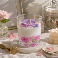 Transparente Gel-Blumen-Duftkerze im Glasgefäß für Raumduft, romantische rosa Geschenkbox, Großhandel