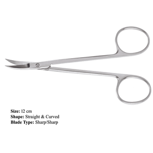 Ciseaux à cartilage Alar 12 cm, pointe standard, acier inoxydable, ciseaux de chirurgie plastique, Backhaus International Medical - Product Image 3