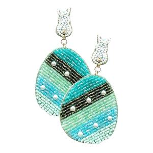 Broderie Graine Perlée Pluie Pierre Huggie Boucles D'oreilles Fleur Conception Style Classique À La Main De L'Inde pour Les Femmes Et Les Filles - Product Image 4