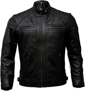 <b>Men</b> Genuine <b>Leather</b> Biker <b>Jacket</b> Classic Motorcycle Riding <b>Jacket</b> - Product Image 1