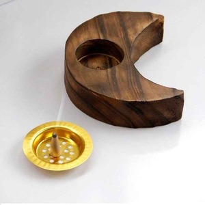 Quemador de Incienso Moderno de Madera de Pino Ecológico con Recolector de Ceniza, Elegante Quemador de Bakhoor Religioso para Decoración del Hogar - Product Image 2