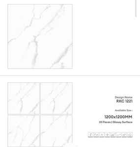 Carreaux en porcelaine brillants 1200x1200 - Antidérapants, résistants aux acides, carreaux d'intérieur modernes avec installation adhésive - Product Image 1