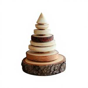 NOUSHAD HANDICRAFTS NH-1056 Natural Wooden <b>Christmas</b> <b>Tree</b> Decorations Set Eco Friendly <b>Tabletop</b> Holiday Party Decor - Product Image 5