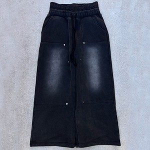 Custom Vintage Style Men's Two-Piece Set Baggy Oversized Acid Wash <b>Jacket</b> with Gems Rhinestones & Hoodie Sweatpants - Product Image 3