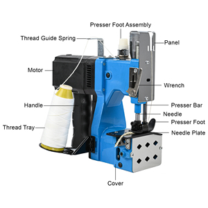 Máquina de coser portátil eléctrica para sellar bolsas de papel kraft tejido, de uso industrial. - Product Image 3
