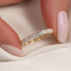 IGI/GIA Lab Grown Cut Diamond Vintage 14K Anillo de boda/compromiso amarillo Unisex Oro blanco fino para fiesta de aniversario-Worthy - Product Image 3