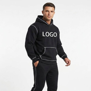 Sudadera con Capucha Negra para Hombre, Corte Regular, Algodón French Terry, Bolsillo Frontal con Logotipo, Estilo Casual para Otoño - Product Image 4