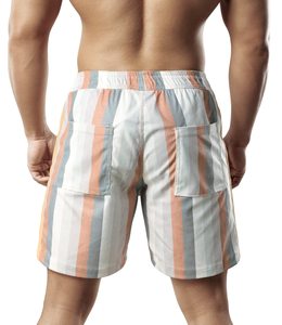 Shorts de plage pour hommes, imprimés, taille élastique, cordon de serrage, style tropical, décontracté, coloré, léger, pour l'été - Product Image 5