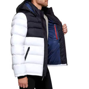 Veste d'hiver décontractée pour homme, personnalisée, brillante, à capuche, matelassée, col montant, fermeture éclair, design sur mesure, vente chaude - Product Image 5