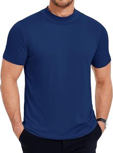 T-shirt personnalisé à col montant, coupe ajustée, basique, en coton, pour le fitness, OEM - Product Image 4