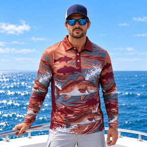 Custom Fishing <b>Polo</b> Shirts <b>Mens</b> Fishing <b>Polo</b> Sublimated Fishing <b>Polo</b> for Fishing Tournament Teams - Product Image 5