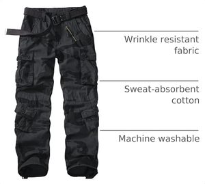 Men's Polyester <b>Work</b> Pants Abrasion Resistant <b>Cargo</b> Trousers with Tool Pockets Gray - Product Image 3