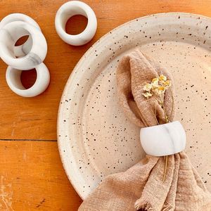 Anillo de Servilleta de Mármol con el Mejor Diseño de la Historia, Anillo de Servilleta de Piedra, Anillos de Servilleta de Terrazo, Soporte de Servilletas de Mármol a Precio de Fábrica al por Mayor - Product Image 6