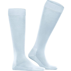 Chaussettes hautes pour hommes, bleu clair uni, 100% coton, respirantes, tricotées, style classique, saison printemps, usage quotidien - Product Image 2