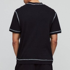 เสื้อยืดสตรีทแวร์คุณภาพสูงทรงโอเวอร์ไซส์ ผ้าหนา มีกระเป๋าหน้า เย็บตะเข็บตัดสี เสื้อยืดลายกราฟิกแบบสั่งทำ - Product Image 5
