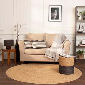 Paillasson personnalisé en jacinthe d'eau, tapis de sol de 1,8 m de diamètre, couleur naturelle sûre. Évitez les griffures des chats, meilleur prix en Inde - Product Image 1