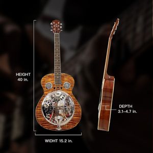 Chitarra Resonator in Metallo Full-Size per Principianti con Manico Circolare e Preamplificatore Integrato - Ideale per Stili Musicali Tradizionali - Product Image 2